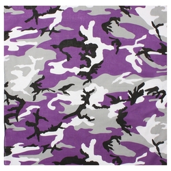 Šátek 68 x 68 cm JUMBO fialové maskování VIOLET CAMO