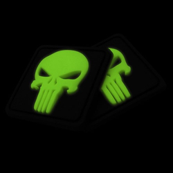 Nášivka PUNISHER plast GLOW IN THE DARK